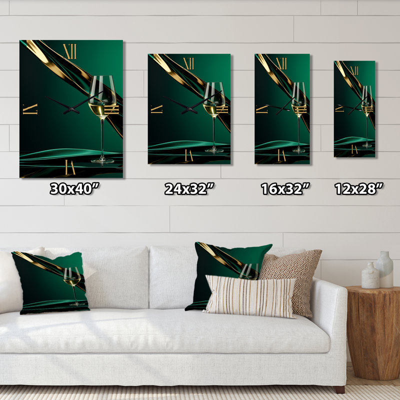 Prestiges profil vert champagne II - horloges murales champagne, Très grand