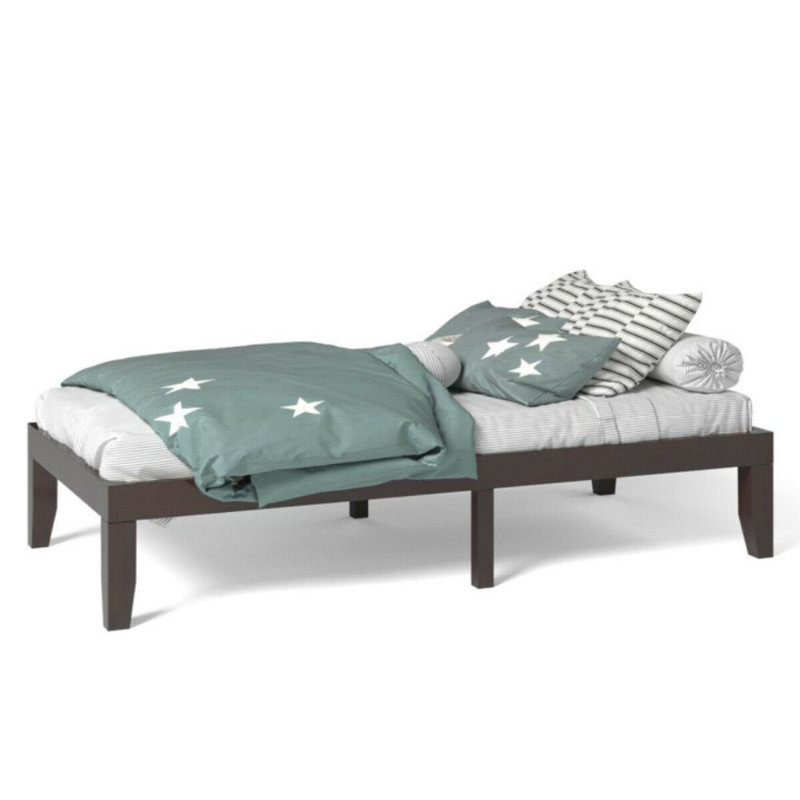 Idom 14'' Platform Bed, Twin, Brown