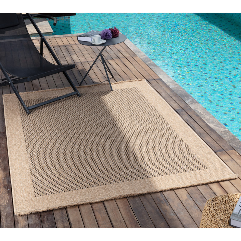 Saraya Boho Jute-Look Beige Brown Area Rug, Rectangle 156 x 207 cm