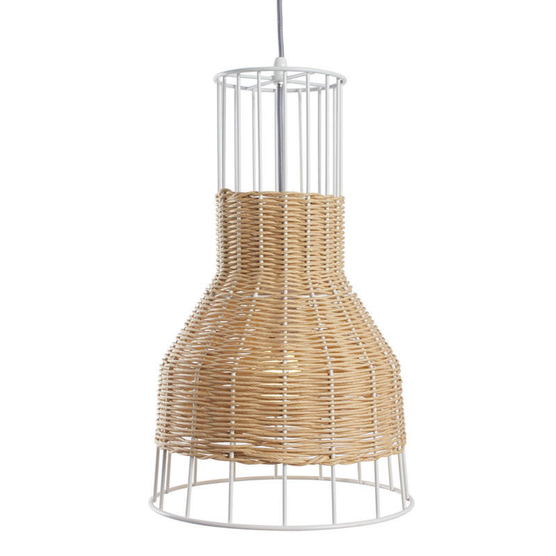 Laika 1 - Light Unique/Statement Pendant, Natural, 20" H x 12" W x 12" D, White