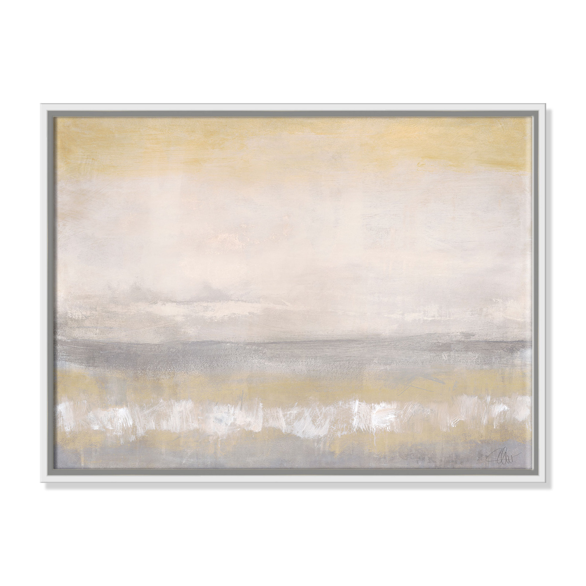 Morning Calm 2 - Floater Frame Painting Print on Canvas, 18" H x 24" W x 2" D, White Framed