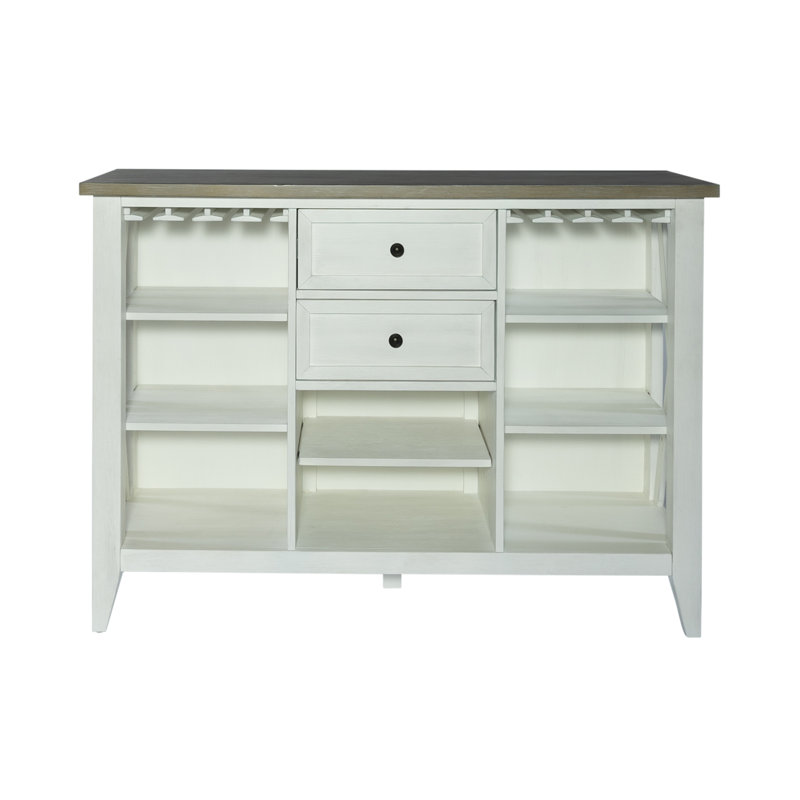 Coleshill 2 Drawer Sideboard w/ Wine Storage, White/Brown
