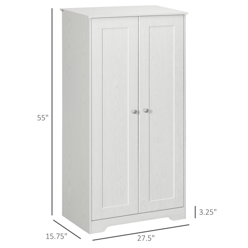 HomCom Kitchen Pantry, Freestanding Cupboard With 2 Doors, Adjustable ...