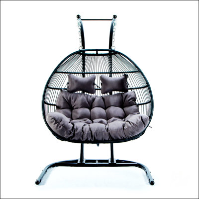FOLDING DOUBLE SWING CHAIR W/CUSHION