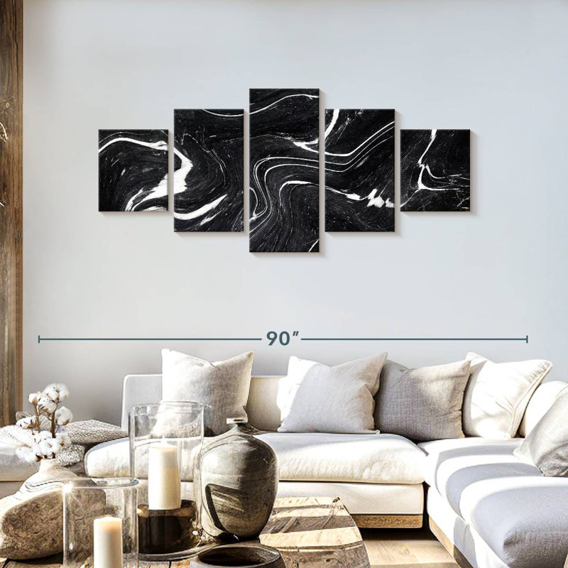 Black Flow, 30" H x 68" W
