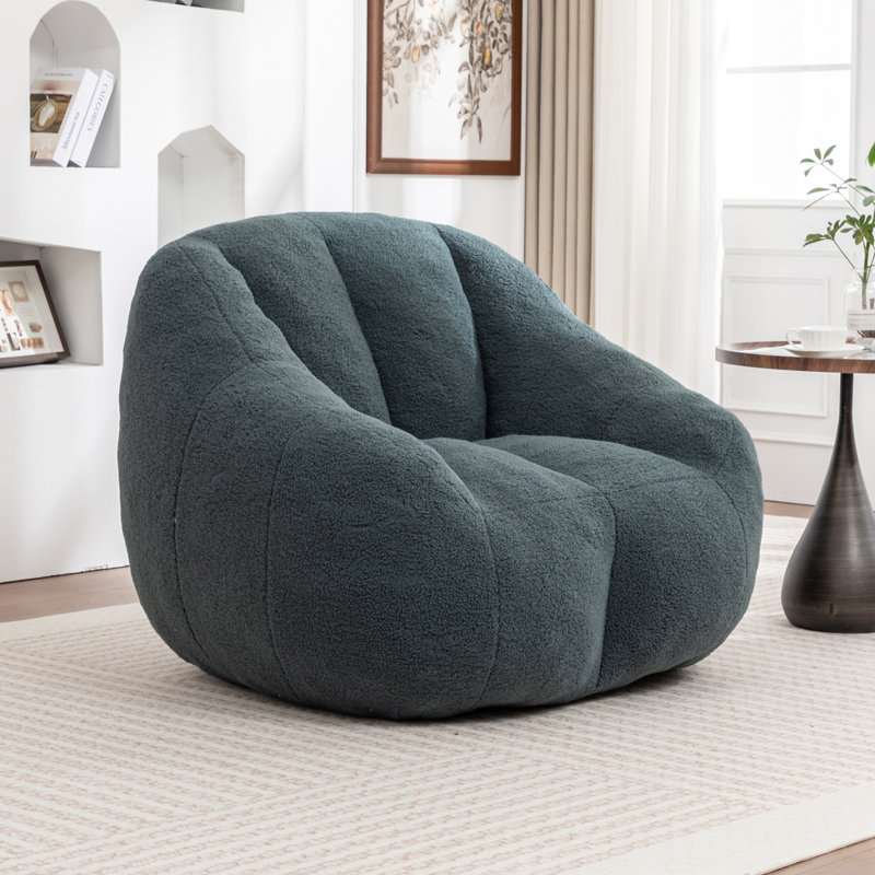 Fauteuil à billes avec rembourrage, Ours en peluche vert
