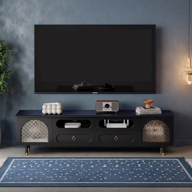Meuble télé rétro et niche, H 21,85 po x L 78,74 po x l 15,74 po