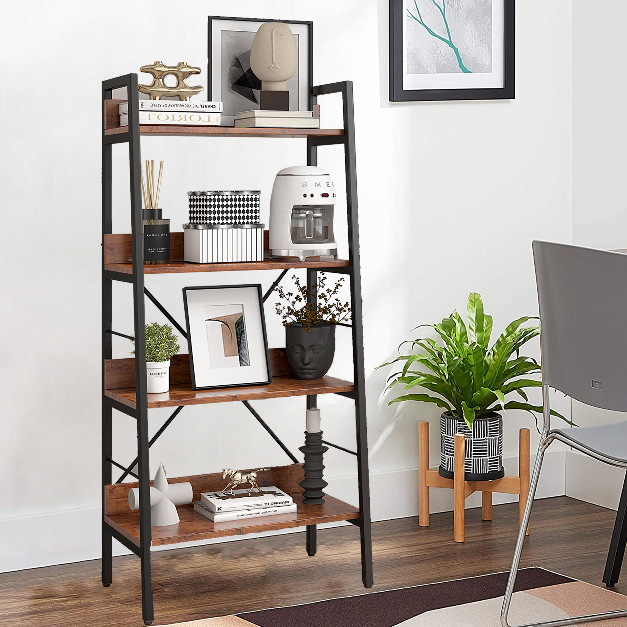 17 Stories Jaywanna Ladder Bookcase Wayfair