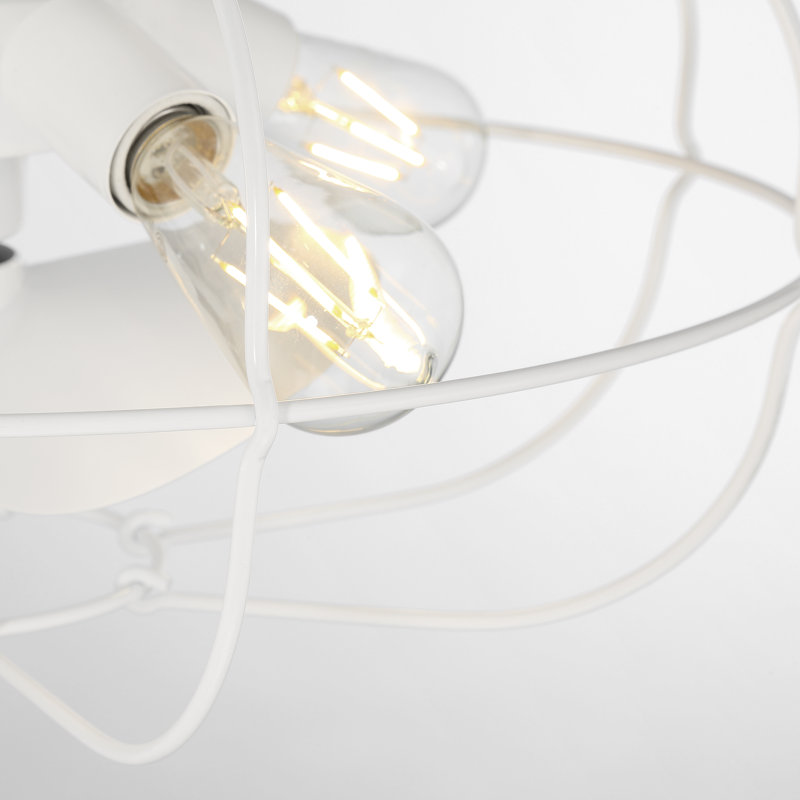 Ventilateur de plafond en cage à 3 pales 22 po avec ensemble d'éclairage inclus Evaro, Blanc