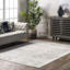 Tapis traditionnel rétro gris à motif de médaillon Etasha-1106791516