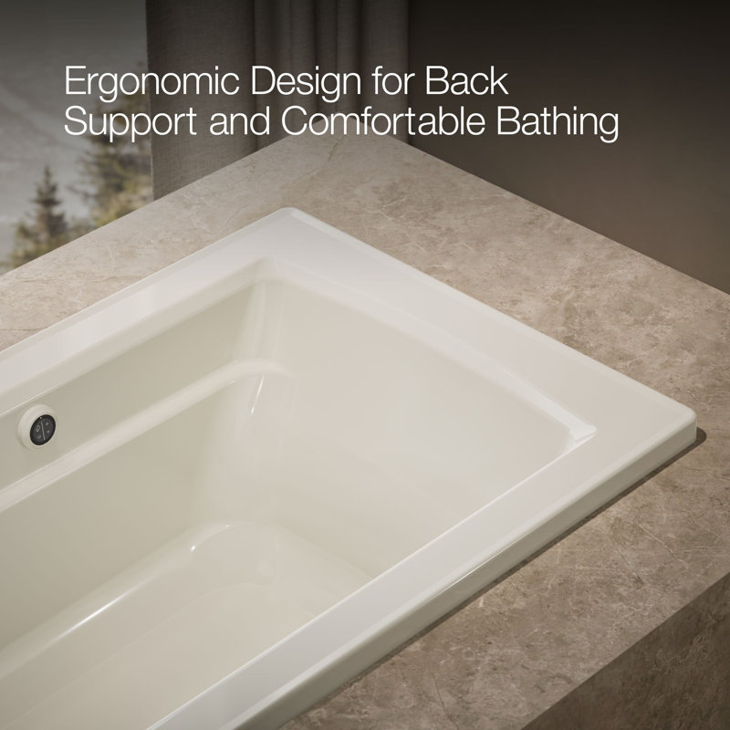 Archer 60" x 32" Soaking Bathtub, Biscuit