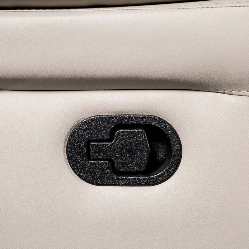 Fauteuil oscillant de style transitionnel avec accoudoirs coussinés et finition blanc cassé pour un salon confortable