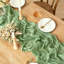 Chemin de table 6 pièces vert sauge, 10 pi chemin de table rustique vert Boho Gauze pour printemps Pâques