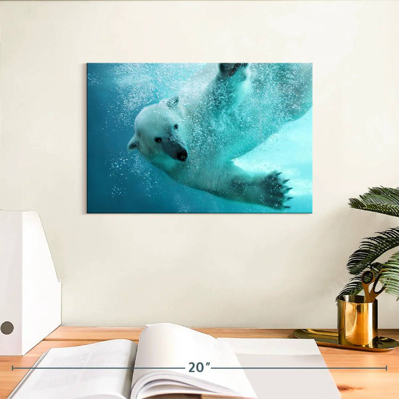 Brampt Underwater Polar Bear, 8" H x 12" W