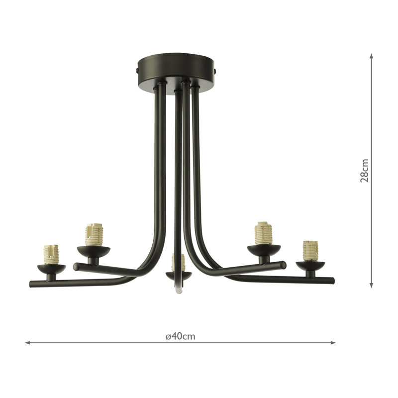 Flush Mount, Matt Black