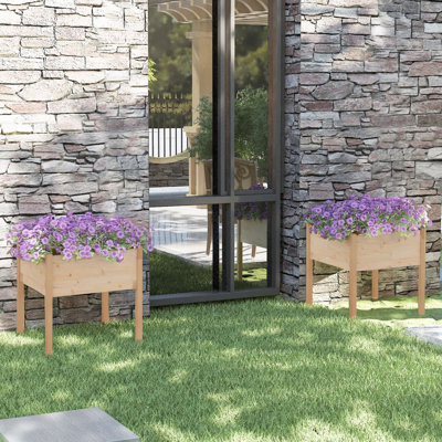 Boîte à fleurs en bois pour l'extérieur