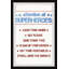 «Superhero House Rules», reproduction encadrée-442646038