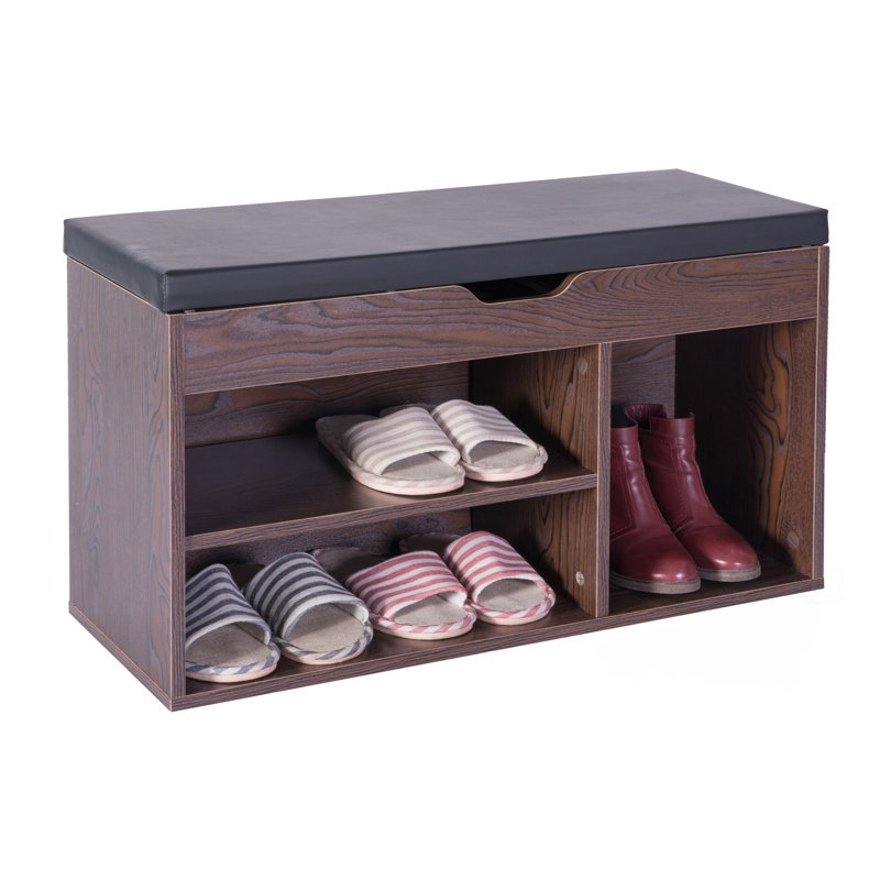 Upholstered Storage Bench, Brown