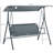 3-adult Patio Porch Swing, Steel Frame, Tiltable Canopy To Provide Sun Protection, Gray, Comfortable Seating 3 Adjustable From And Rain, Seat