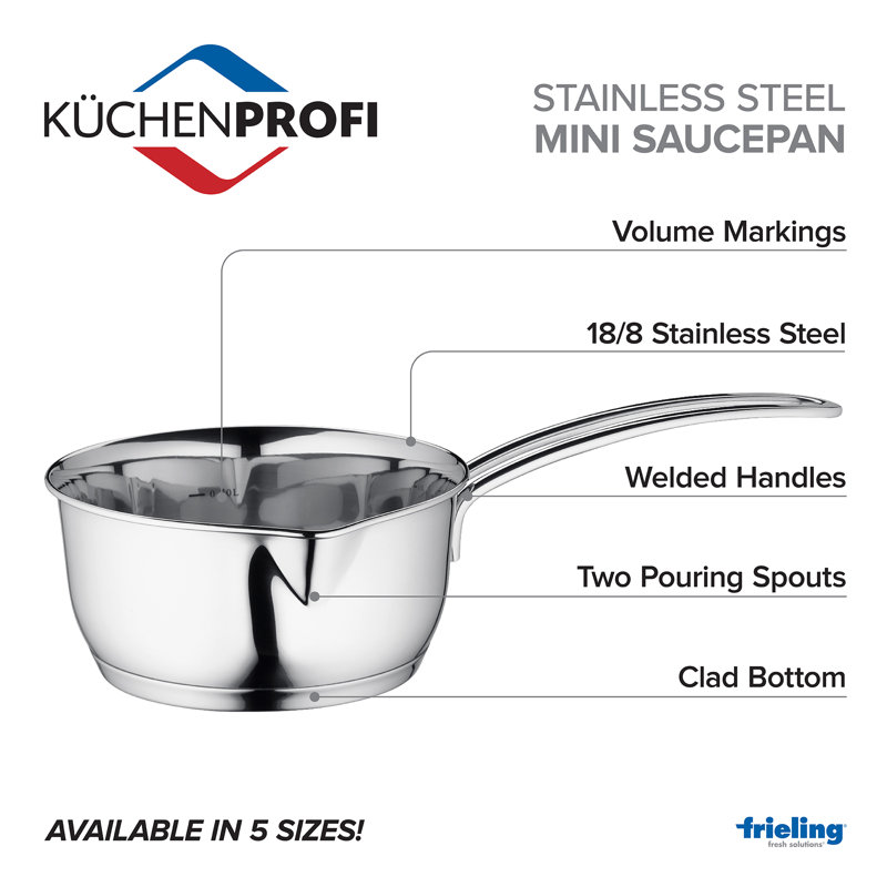 frieling Küchenprofi Stainless Steel Saucepan, 0.26 qt.