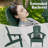 Folding Adirondack Chair, SGS Tested, Wooden Textured With Cup Holder, Heavy All-Weather HDPE Comfortable Set Poolside Backyard Lawn Green Set 2-124432827