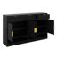 59.1" Farmhouse Sideboard Buffet With 3 Drawers & 4 Doors, Storage Cabinet With Adjustable Shelf & Open Compartments-1699832411
