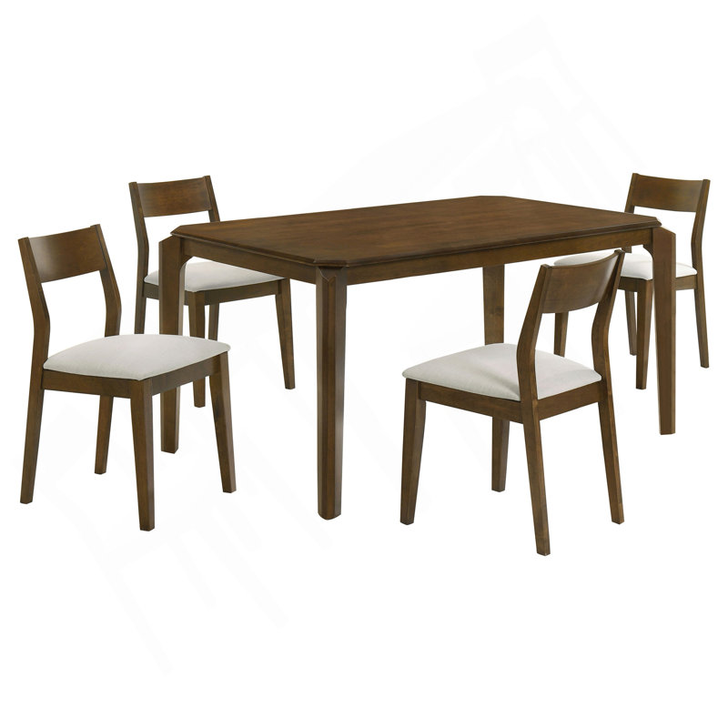 Warren Dark Brown 5-Piece Rectangular Dining Set