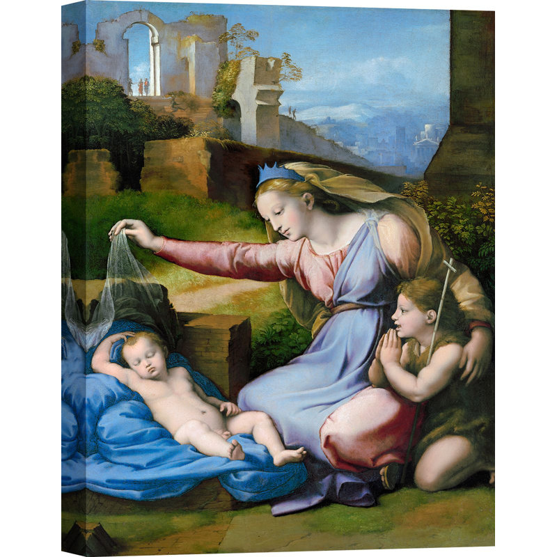 The Madonna Of The Blue Diadem by Raffaello - Wrapped Canvas Painting, 100cm H x 70cm W x 4cm D