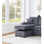 Convertible Sectional Dark Grey Colour Corduroy Reversible Chaise W Storage And Sofa Pull Out Bed Pillows Living Room 2Pc Set-39312619