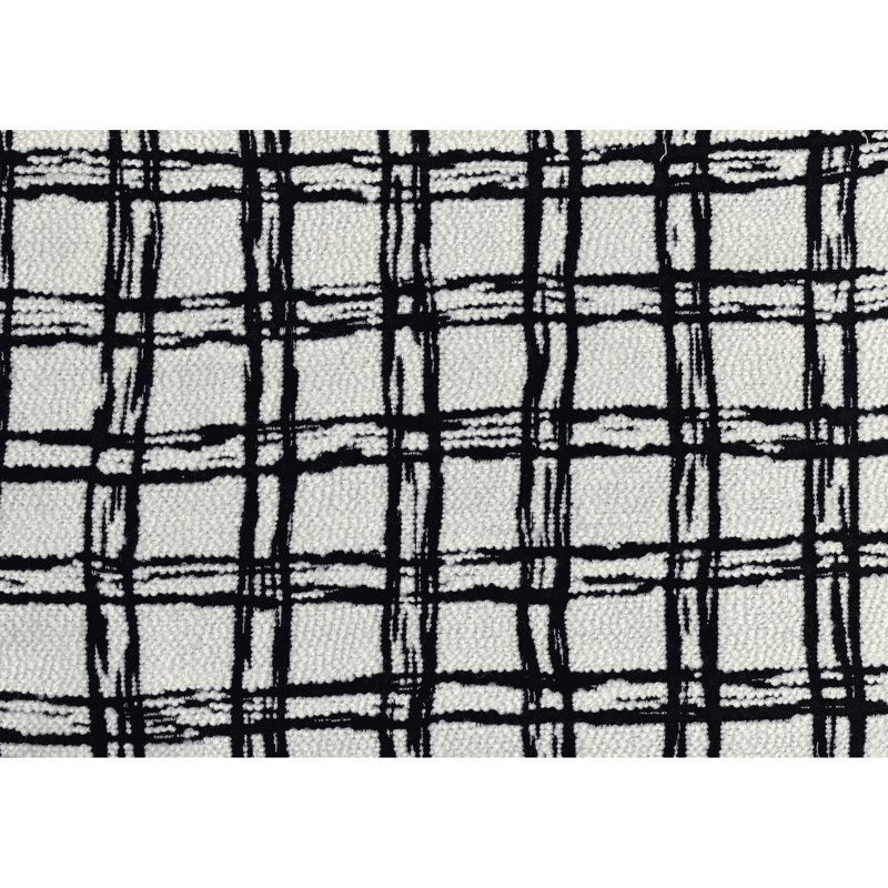 Square Black White Fabric , 300lbs Weight Capacity, Zipper Closure Pouf, Non-slip Base, Capacity