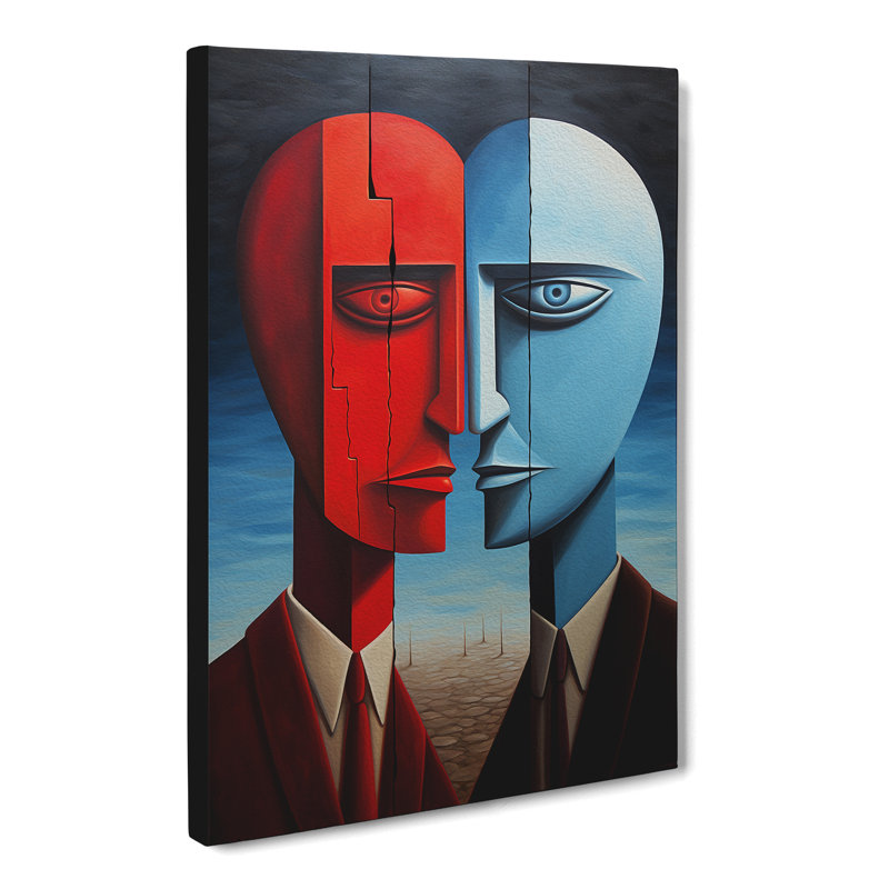 Two Men In Love Hard Edge - Wrapped Canvas, 50cm H x 35cm W x 3cm D