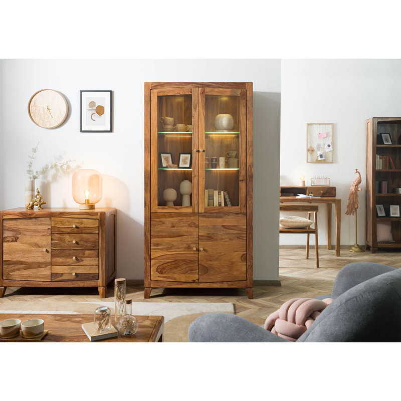 Ancona Display Cabinet, Brown lacquered