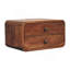 Table de chevet flottante en bois et miel caramel, 2 tiroirs, brun