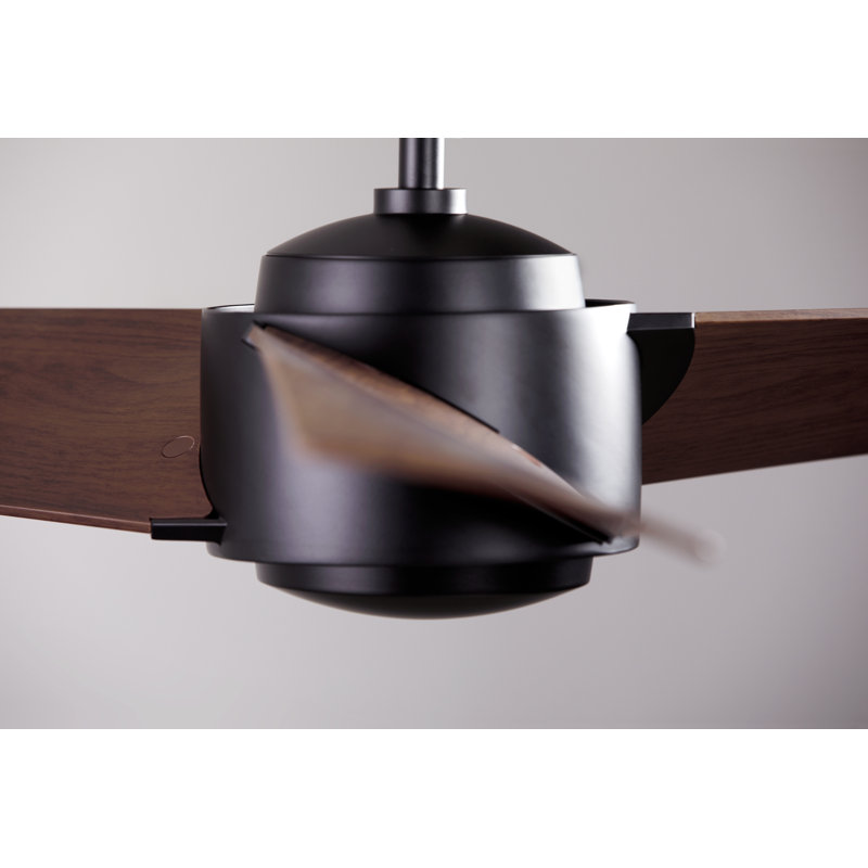 Ambit Downrod Ceiling Fan, Mahogany, Matte Black, Wall Control