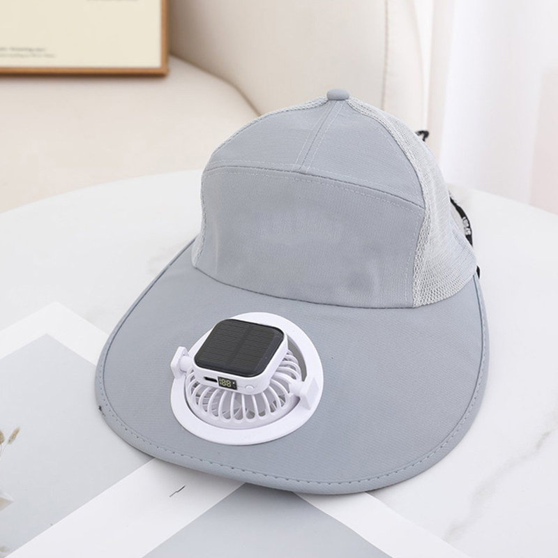 Chapeau de ventilateur solaire Kondieu, Grey