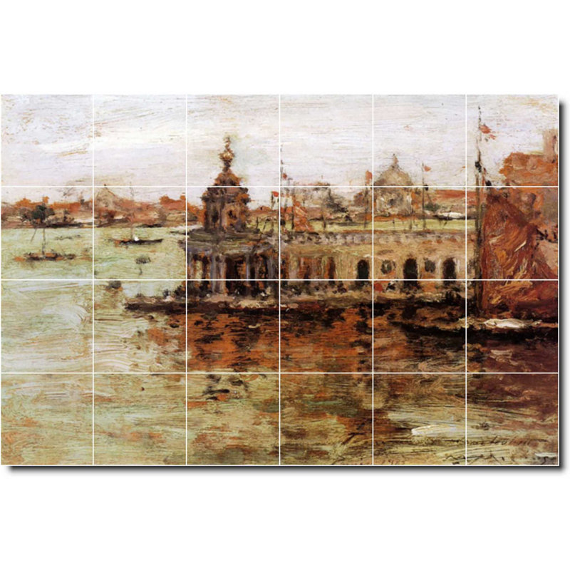Carreau de céramique décorative 36 po x 24 po 6 po x 6 po, Bord de l'eau 01704