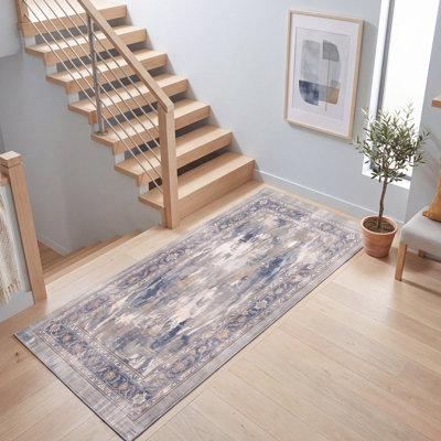 Tapis lavable en cèdre moderne vieilli, uni, bleu, gris, or, crème, ivoire, antidérapant, à poils courts, pour l'intérieur et l'extérieur, adapté aux animaux domestiques, salon, chambre, salle à manger, entrée, couloir, bureau
