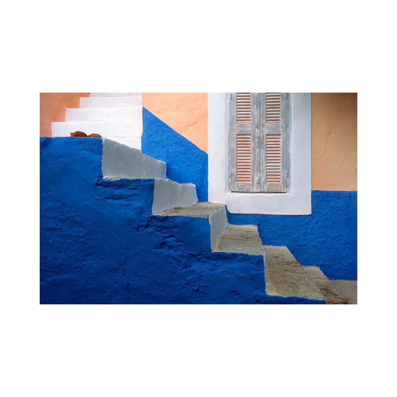 Simi Stair Study, Simi, Greece 1 Piece Wrapped Canvas Wall Art, 20.32 cm H x 30.48 cm W