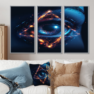 Mystic Blue Eye Futuristic Sci-Fi - ensemble d'art mural œil