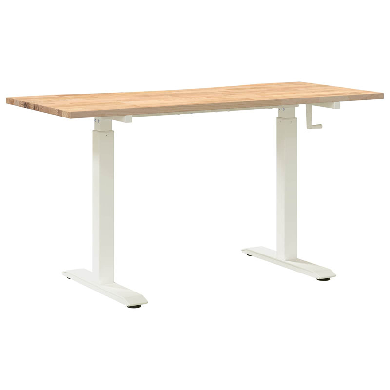 Adjustable Standing Desk, Natural, White