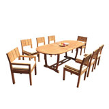 Jules Outdoor 11 - Piece Teak Dining Set