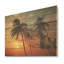 «Tropical Elegance Breeze Sunset» - palmiers et palmiers, art sur bois de pin naturel-101400824