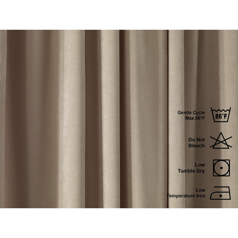Lined Blackout Extra Long & Extra Wide Custom Made Decorative Single Panel, 52" W x 132" L, Beige