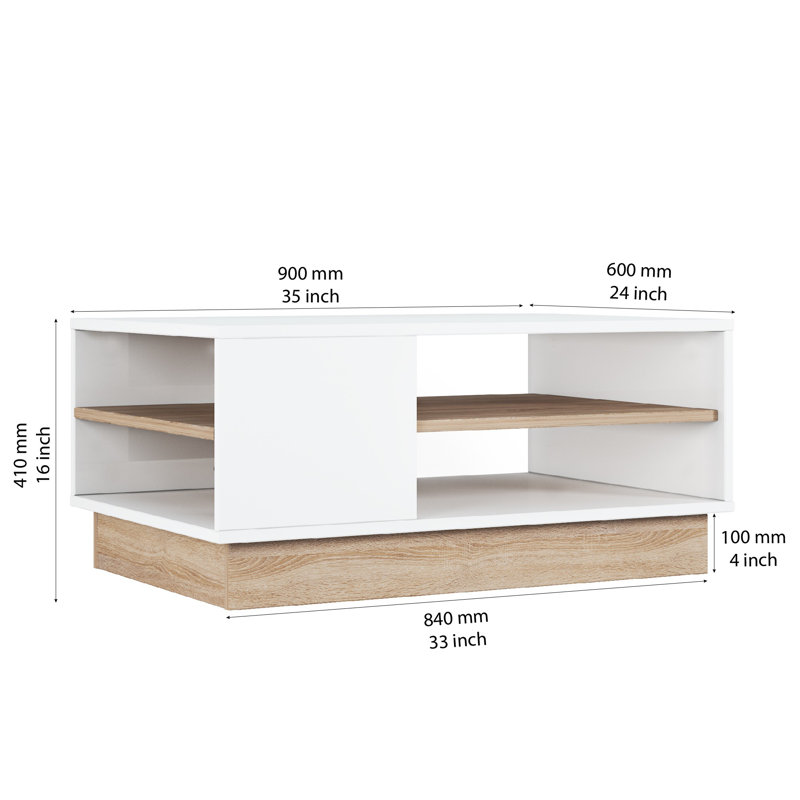 Pedestal Coffee Table with Storage