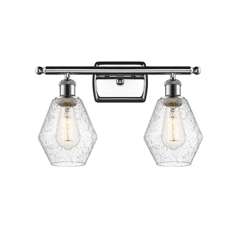 2 - Light Dimmable Vanity Light, Seedy, Polished Chrome
