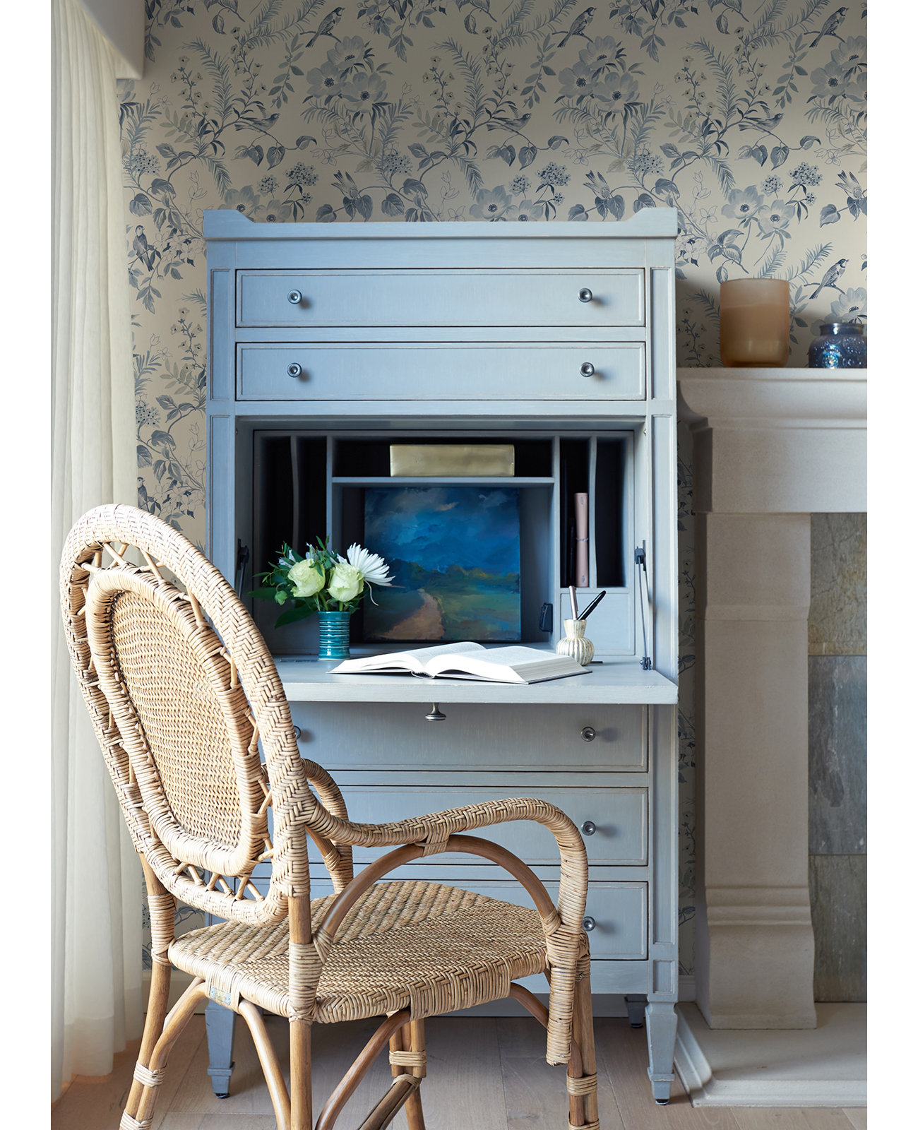 Harton Wallpaper Roll, Blue