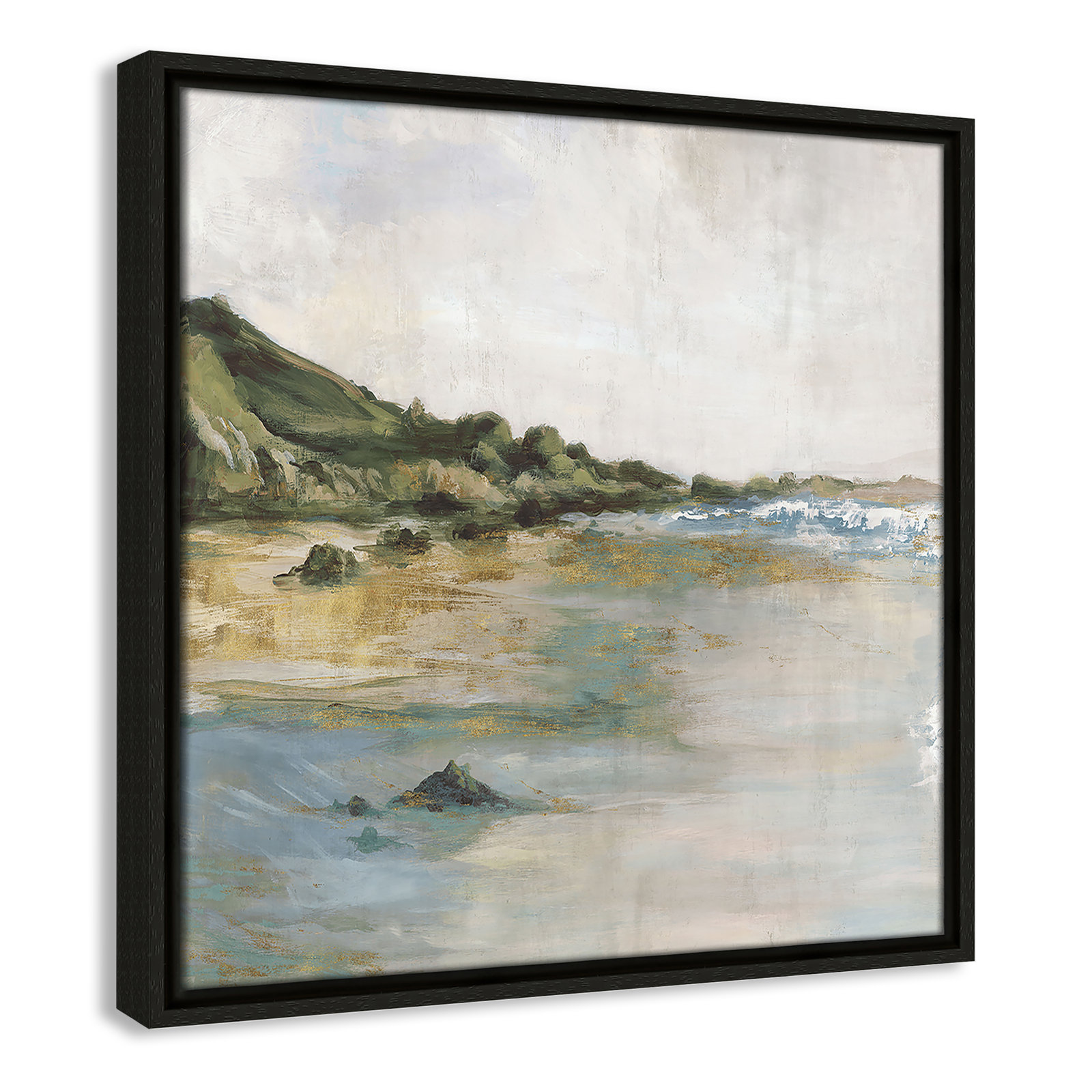 Cordoba "Tide's Edge" Print, 17.5" H x 17.5" W, Espresso