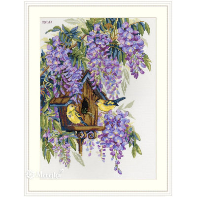 Trousse de broderie au point de croix compté Wisteria de Merejka K-137