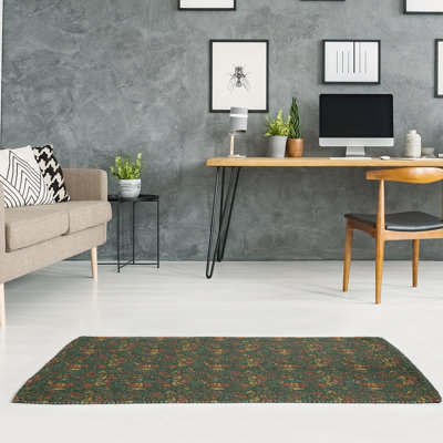 Tapis zone verte/orange fait main