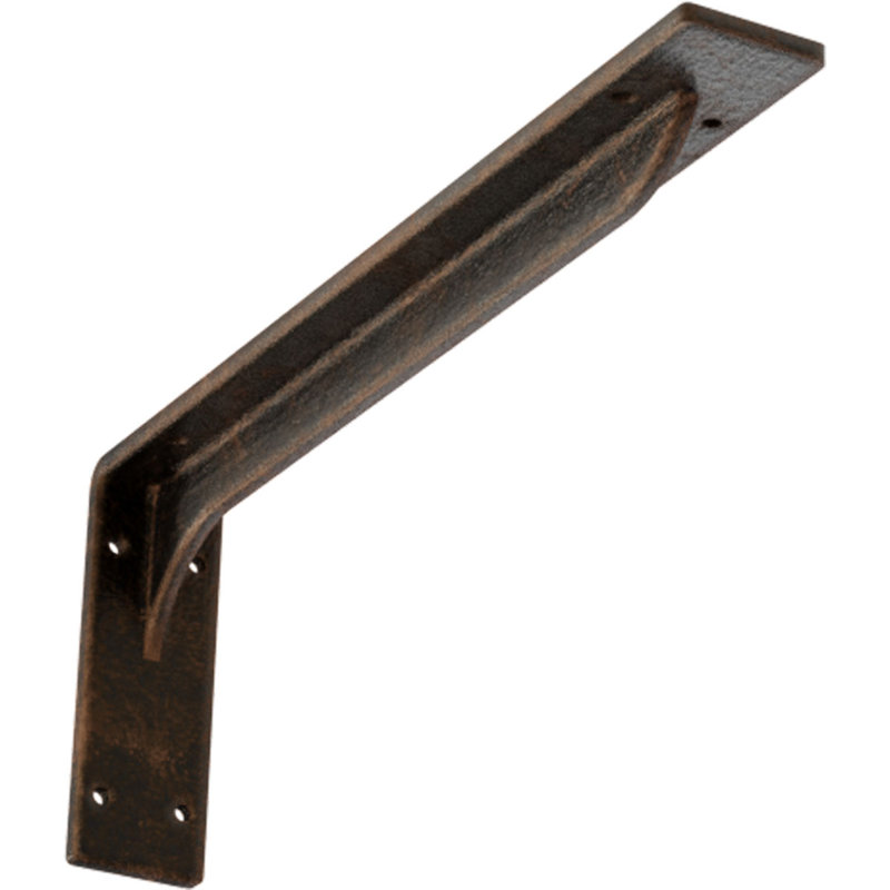 2"W x 16"D x 6 1/2"H Embrey Steel Bracket, Antiqued Bronze, Antiqued Bronze, 6.5" H x 2" W x 16" D